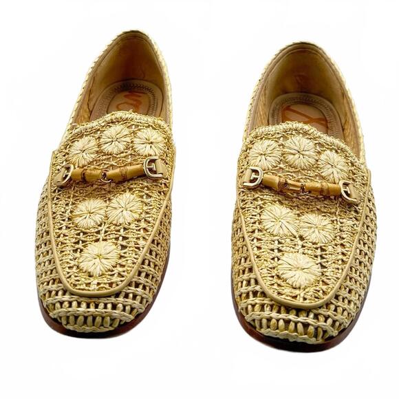 Sam Edelman Shoes - Sam Edelman Lowell Woven Loafers – Size 8 – Natural Raffia / Gold Bit CUTE!